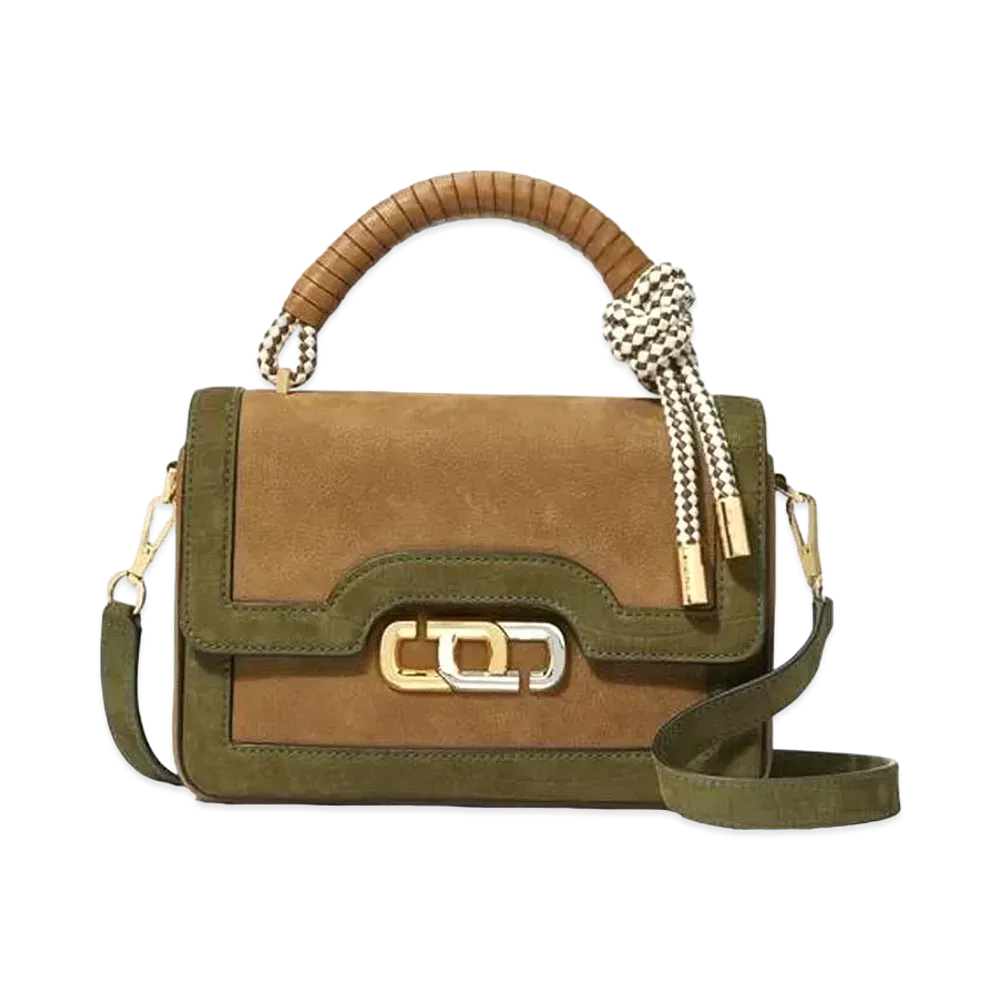 Marc Jacobs The J Link Suede Shoulder Bag "Dark Green Multi"