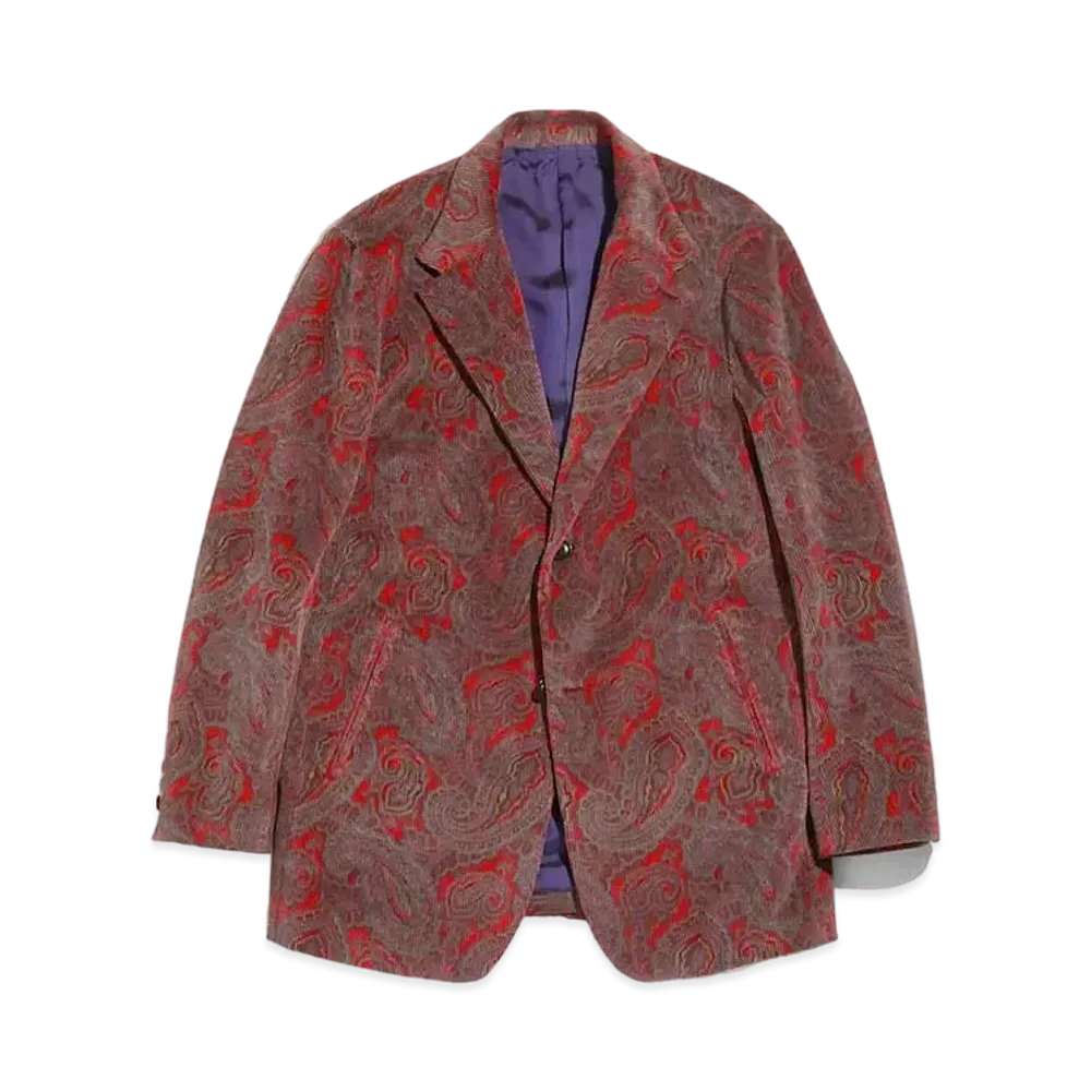 Needles 2B JACKET - C/PU 8W CORDUROY / PAISLEY PT. "Red"