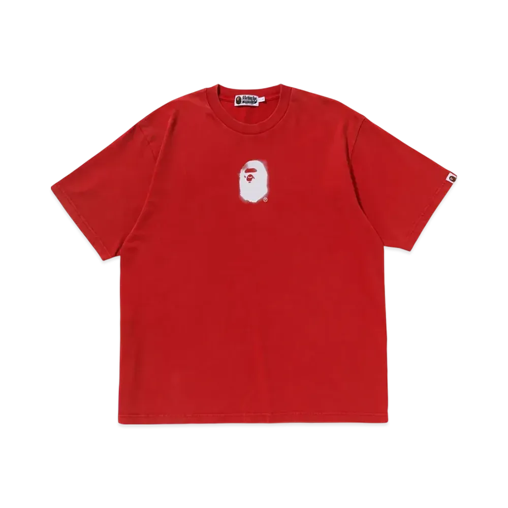 A BATHING APE Pigment Print Ape Head Relaxed Fit Tee "Red"