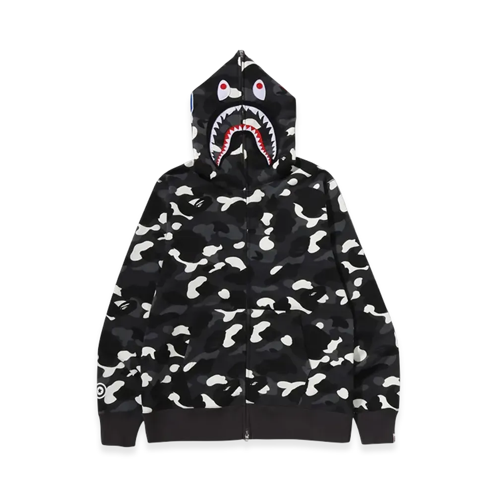 A BATHING APE City Camo Shark Regular Fit Full Zip Hoodie "Black"