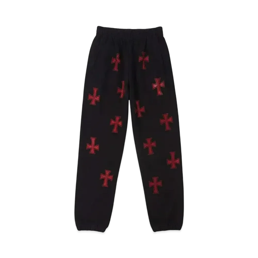 Unknown London Cross Rhinestone Jogger "Red"