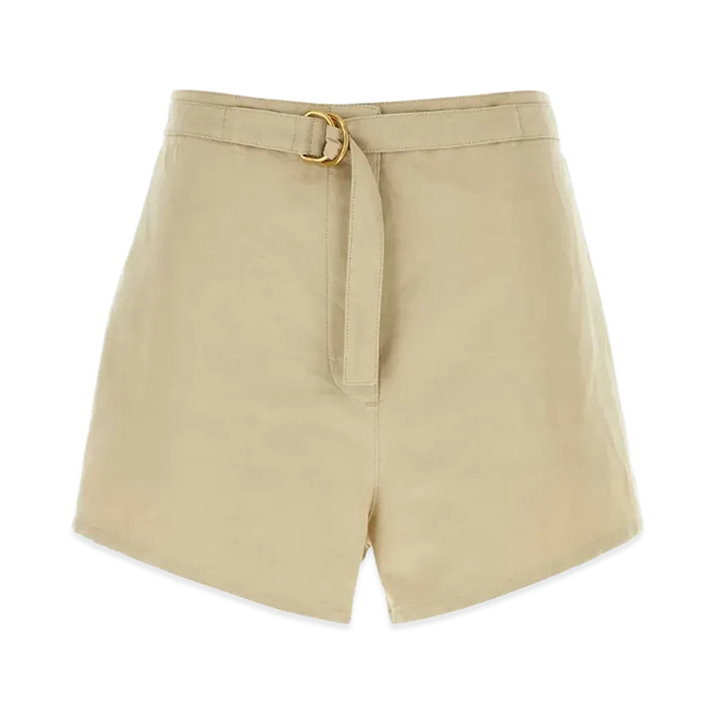 PRADA Women's Cotton Blend Shorts "Beige"