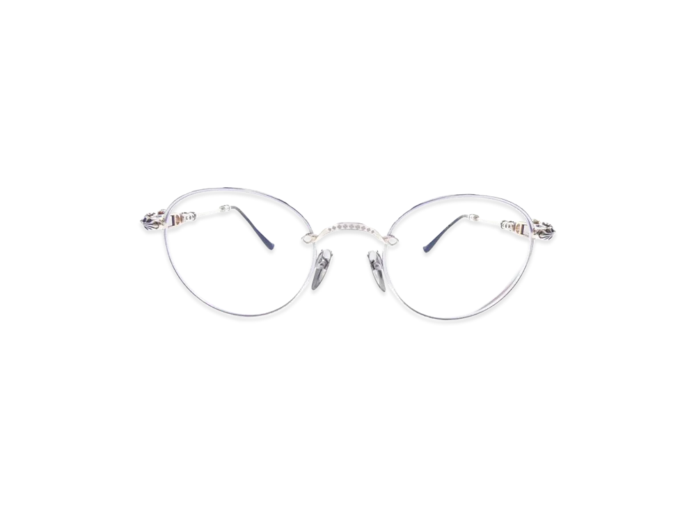 Chrome Hearts BUBBA-A Round Frame Glasses "Silver/Black"