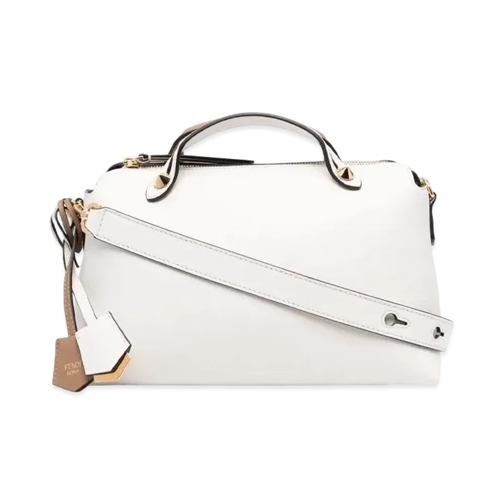 FENDI By The Way Medium & Leather Boston Bag "White"
