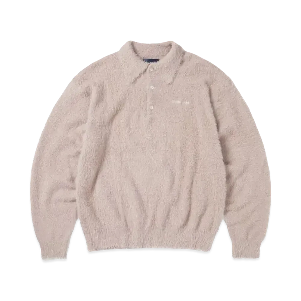 thisisneverthat SCT-Logo Shaggy Knit Polo "Pink"