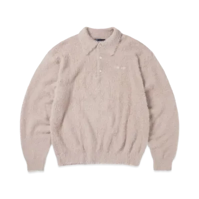 thisisneverthat SCT-Logo Shaggy Knit Polo "Pink"