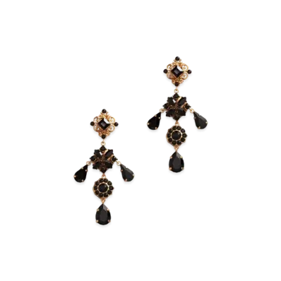 Dolce&Gabbana Drop Earrings With Rhinestone Embellishment "Gold"
