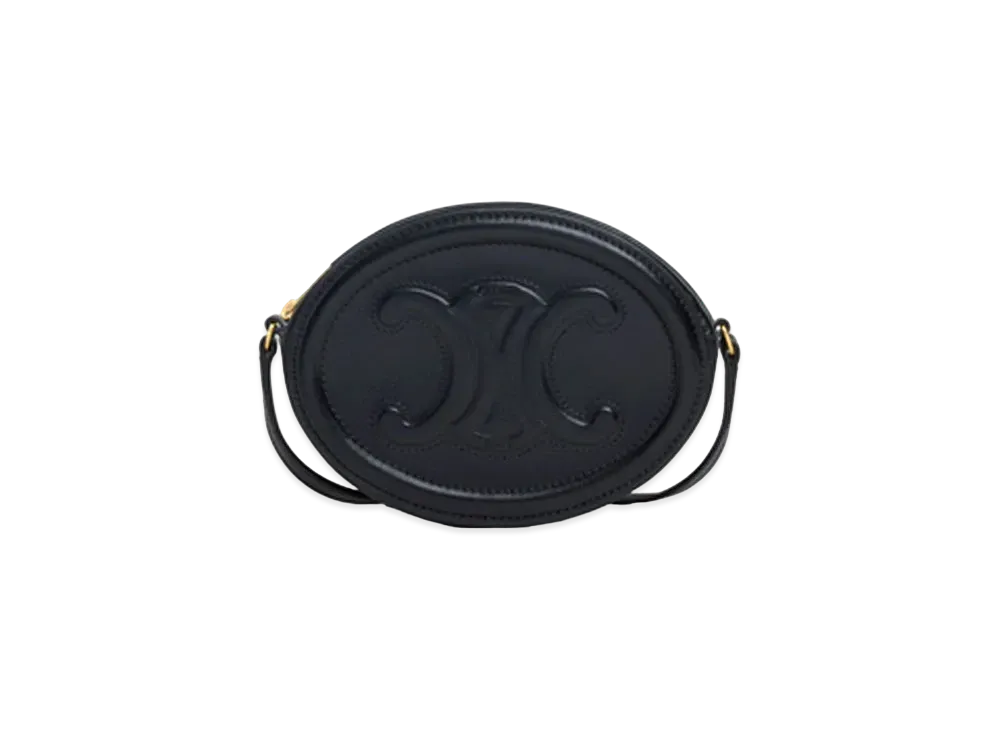 CELINE Crossbody Oval Purse In Smooth Calfskin "Black"