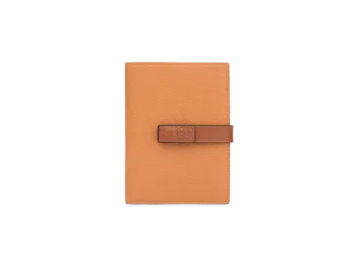 LOEWE Medium Vertical Wallet In Grained Calfskin "Light Caramel / Pecan"