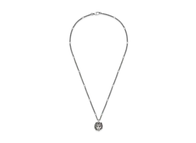 GUCCI Necklace With Lion Head Pendant "Silver"