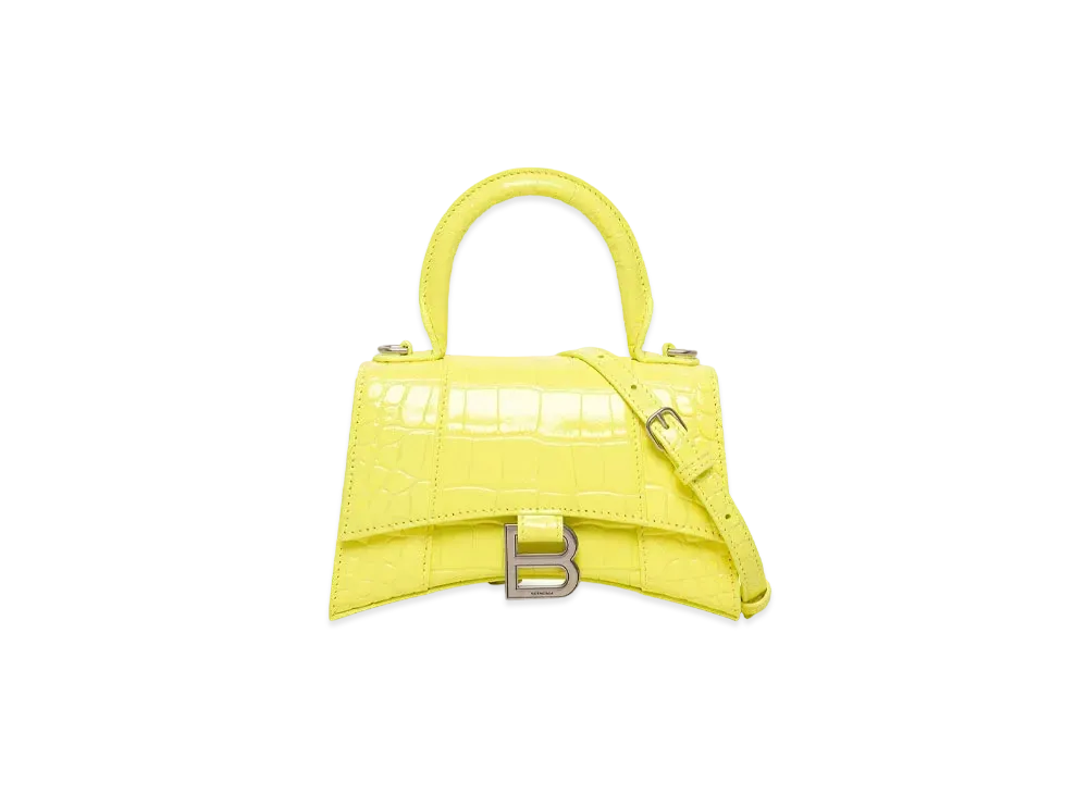 BALENCIAGA Women's Hourglass XS Top Handle Bag "Yellow"