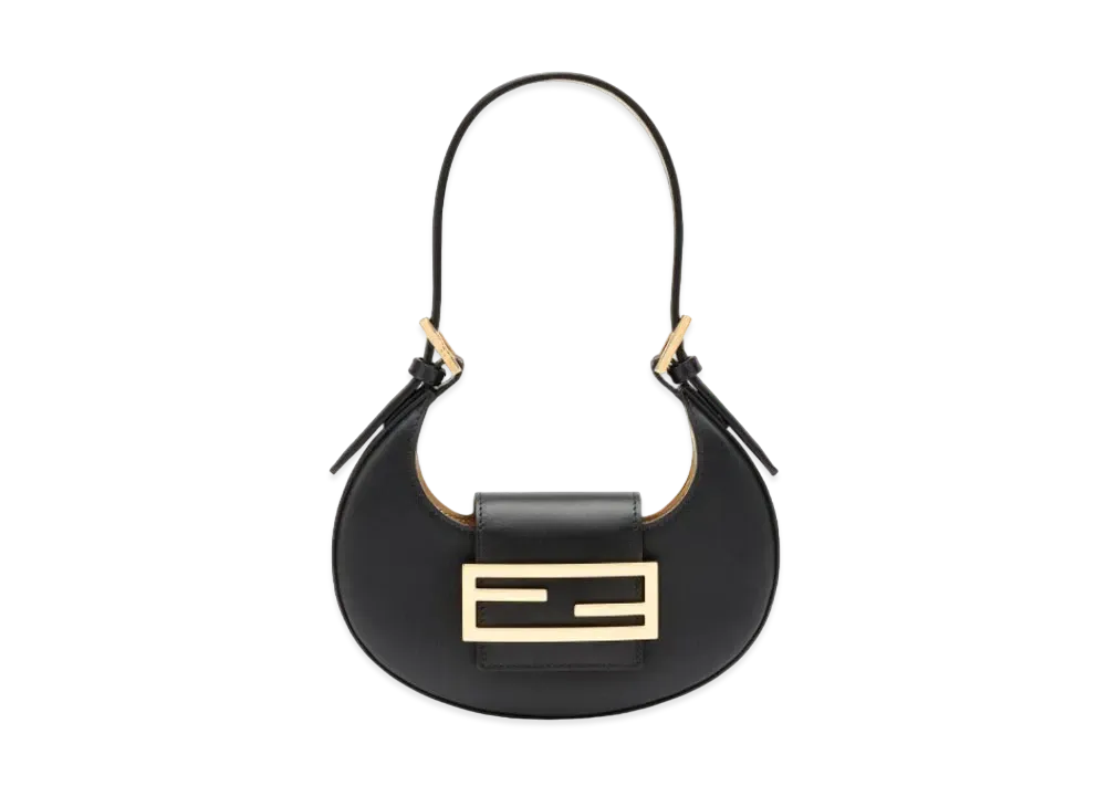 FENDI Nano Fendi Digraphy Leather Charm "Black"