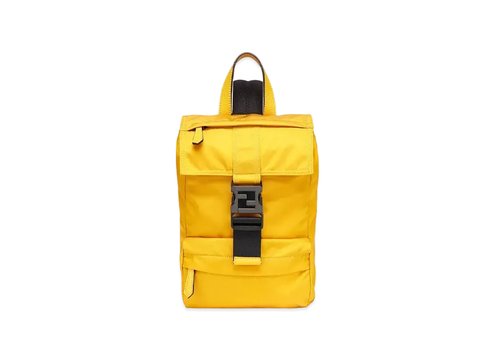 FENDI Ness Back Pack Small Nylon Backpack "Yellow"