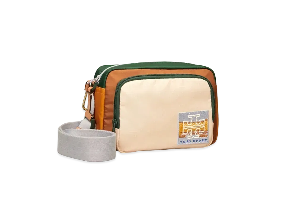 TORY BURCH Lipstop Nylon Patch Cross Body "Parchment/Multicolor"