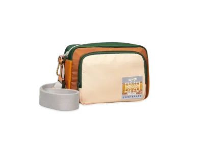 TORY BURCH Lipstop Nylon Patch Cross Body "Parchment/Multicolor"