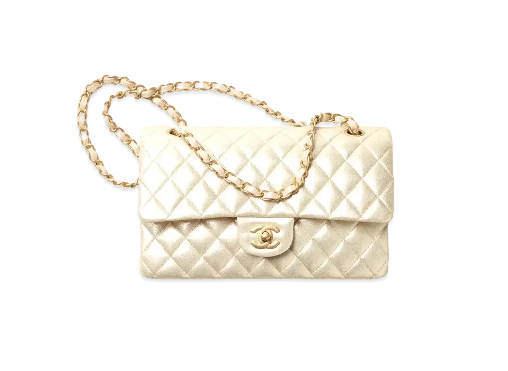 CHANEL Classic Hand Bag Metallic Lambskin "Gold"