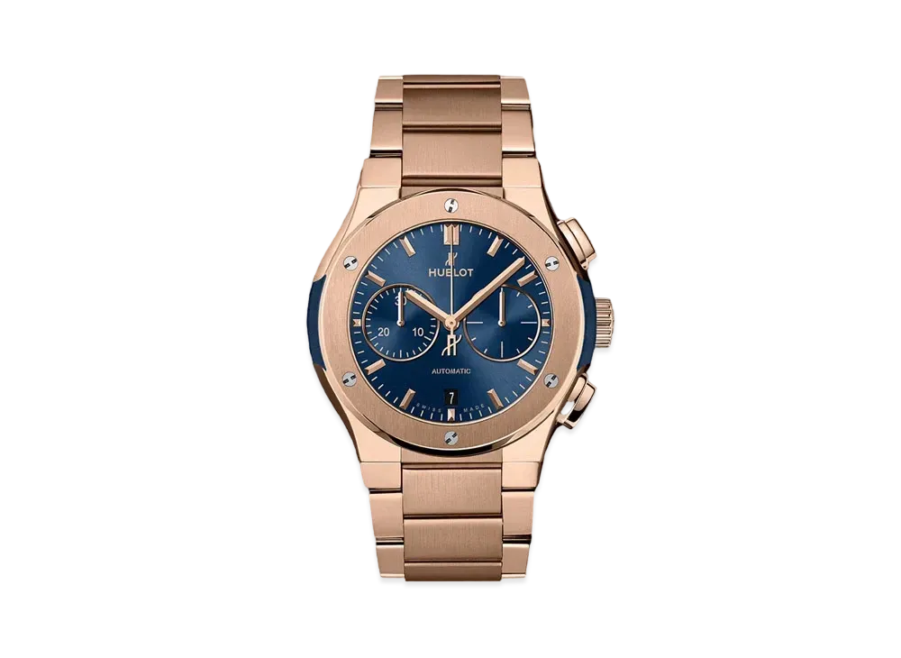 HUBLOT Classic Fusion Blue Chronograph King Gold Bracelet 42mm