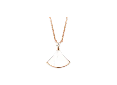 BVLGARI Divas' Dream Necklace With Diamonds and Mother of Pearl "Pink Gold"
