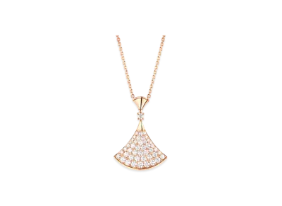 BVLGARI Divas' Dream Necklace With Pave Diamonds "Pink Gold"