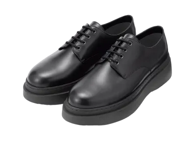 GU Leather Round Toe Shoes +E "Black"