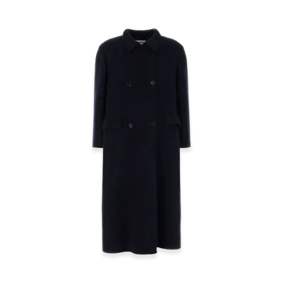 MIU MIU Women's Wool Blend Coat "Navy Blue"