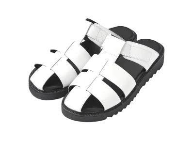 GU Leather Gluca Sandals "White"