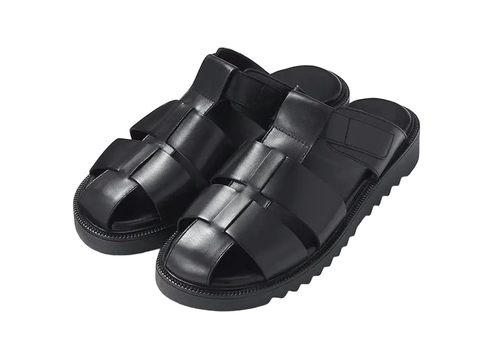 GU Leather Gluca Sandals "Black"