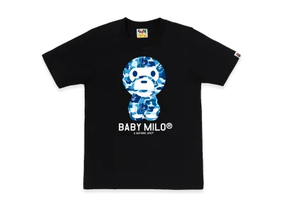 A BATHING APE Women's ABC Camo Baby Milo Tee "Black/Blue"