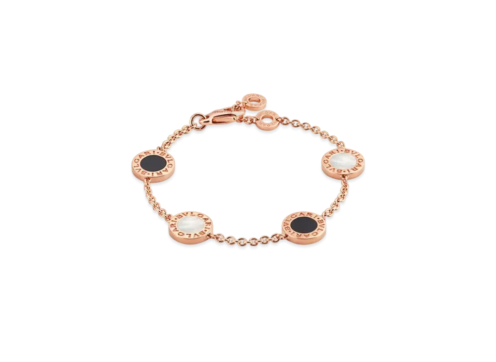 BVLGARI Bulgari Bulgari Bracelet Mother of Pearl Onyx "Pink Gold"