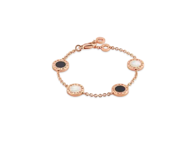 BVLGARI Bulgari Bulgari Bracelet Mother of Pearl Onyx "Pink Gold"