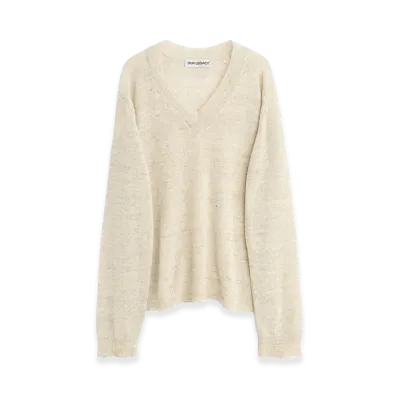 OUR LEGACY Rue V-Neck "Soft Ecru Cyclone Linen"