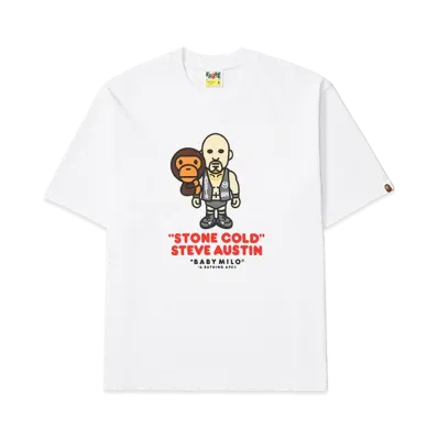 A BATHING APE x WWE Stone Cold Steve Austin Baby Milo Relaxed Fit Tee "White"
