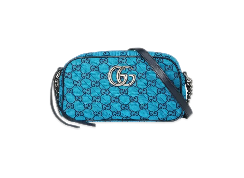 GUCCI GG Marmont Multicolor Small Shoulder Bag "Light Blue/Blue Canvas"