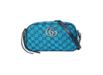GUCCI GG Marmont Multicolor Small Shoulder Bag "Light Blue/Blue Canvas"