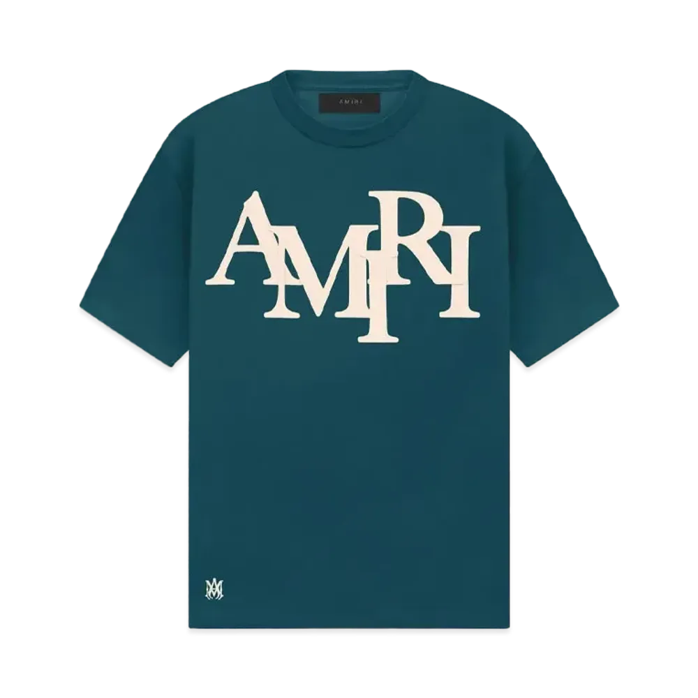 AMIRI Staggered Logo Tee "Black"