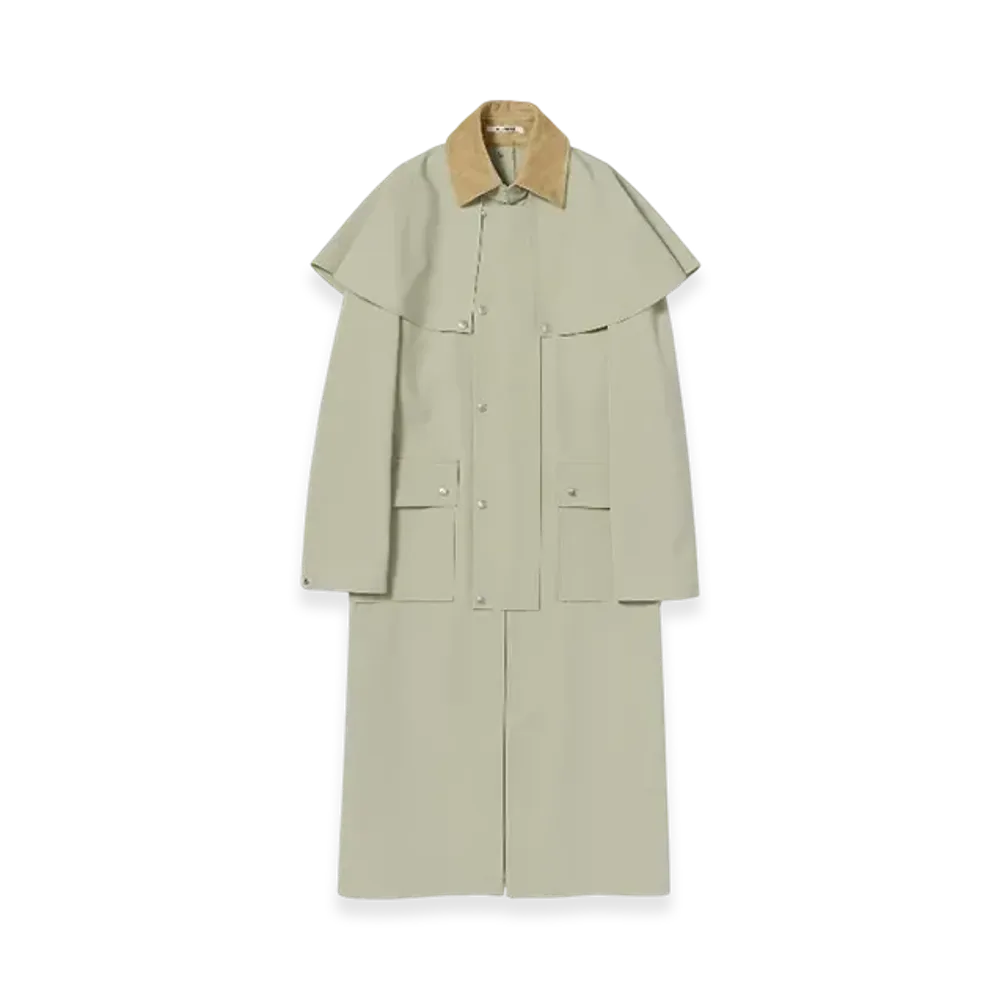 AURALEE Wool Max Canvas Coat "Olive"