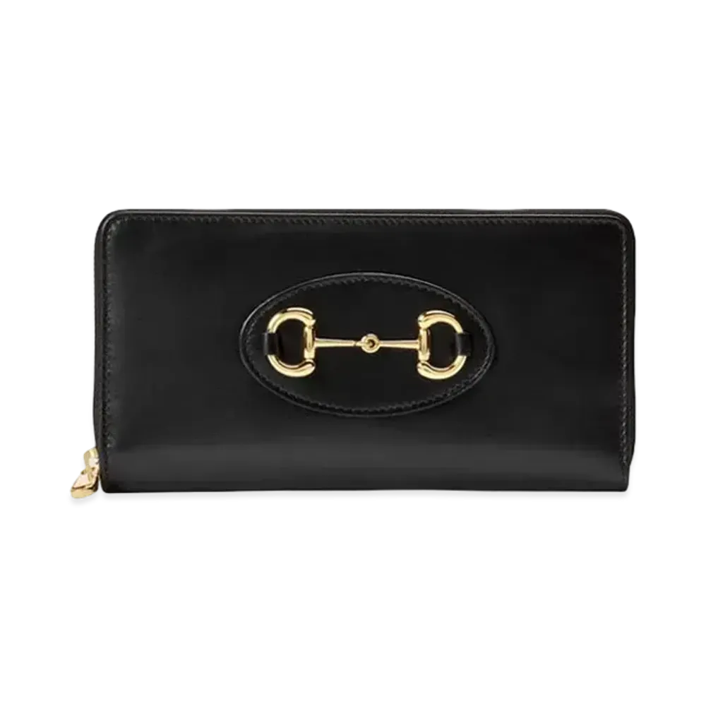 GUCCI Horsebit 1955 Zip Around Wallet "Black"