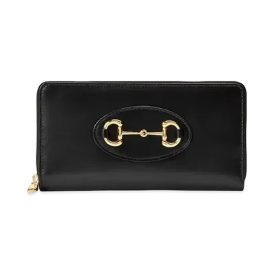 GUCCI Horsebit 1955 Zip Around Wallet "Black"