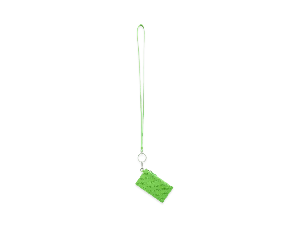 BALENCIAGA Cash Card Case On Keyring "Green"
