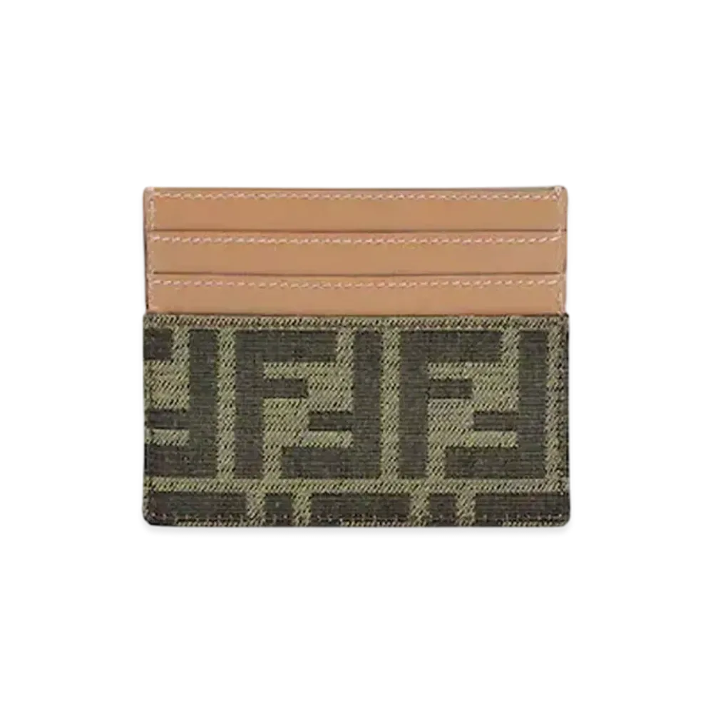 FENDI Baguette Card FF Jacquard Fabric Flat Card Holder "Brown"