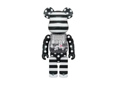 MEDICOM TOY "BEARBRICK" My First Bearbrick Baby Black & White Chrome Ver. 1000%