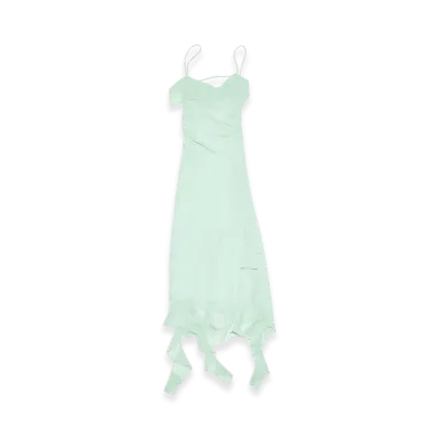 Acne Studios Ruffle Strap Dress "Caribbean Blue"