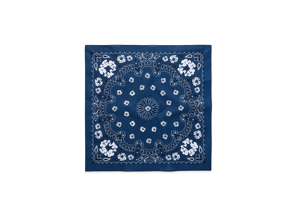 DENIM TEARS Cotton Wreath Paisley Bandana "Navy"
