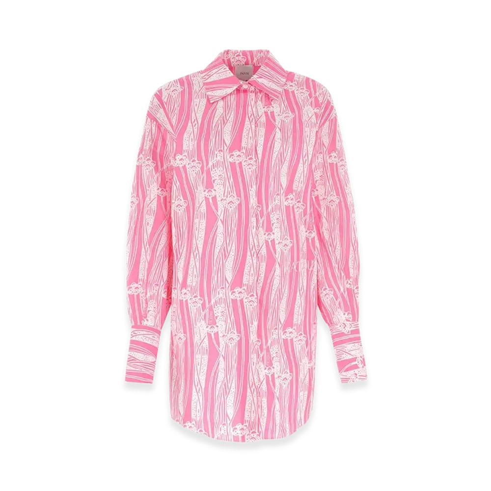 PATOU Women's Printed Poplin Chemisier Dress "Pink"