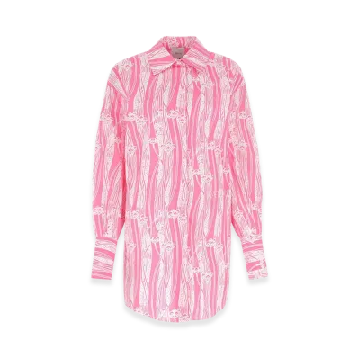 PATOU Women's Printed Poplin Chemisier Dress "Pink"