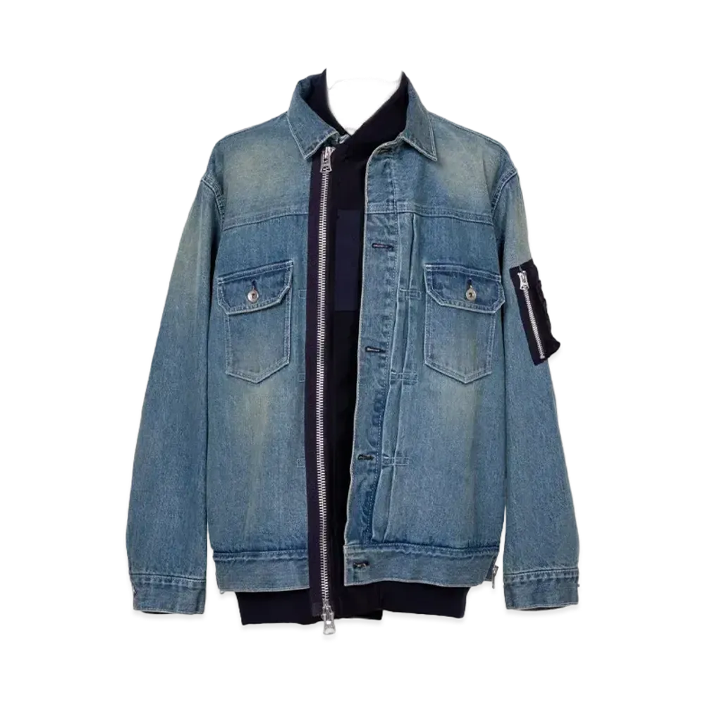 sacai Denim x Nylon Twill Jacket "L_Blue"