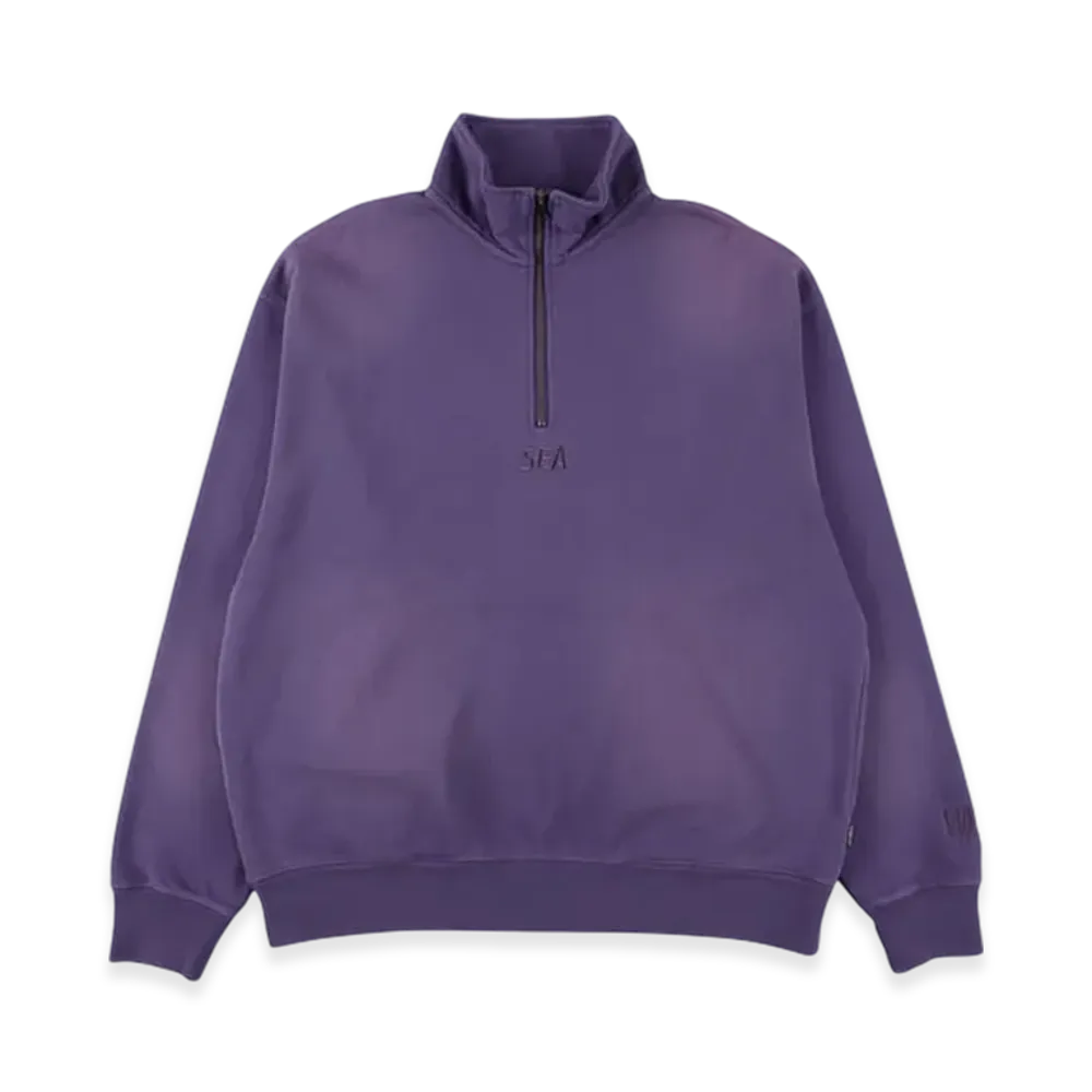 WIND AND SEA Sulfur Dyeing Logo Half Zip Sweatshirt "Purple"