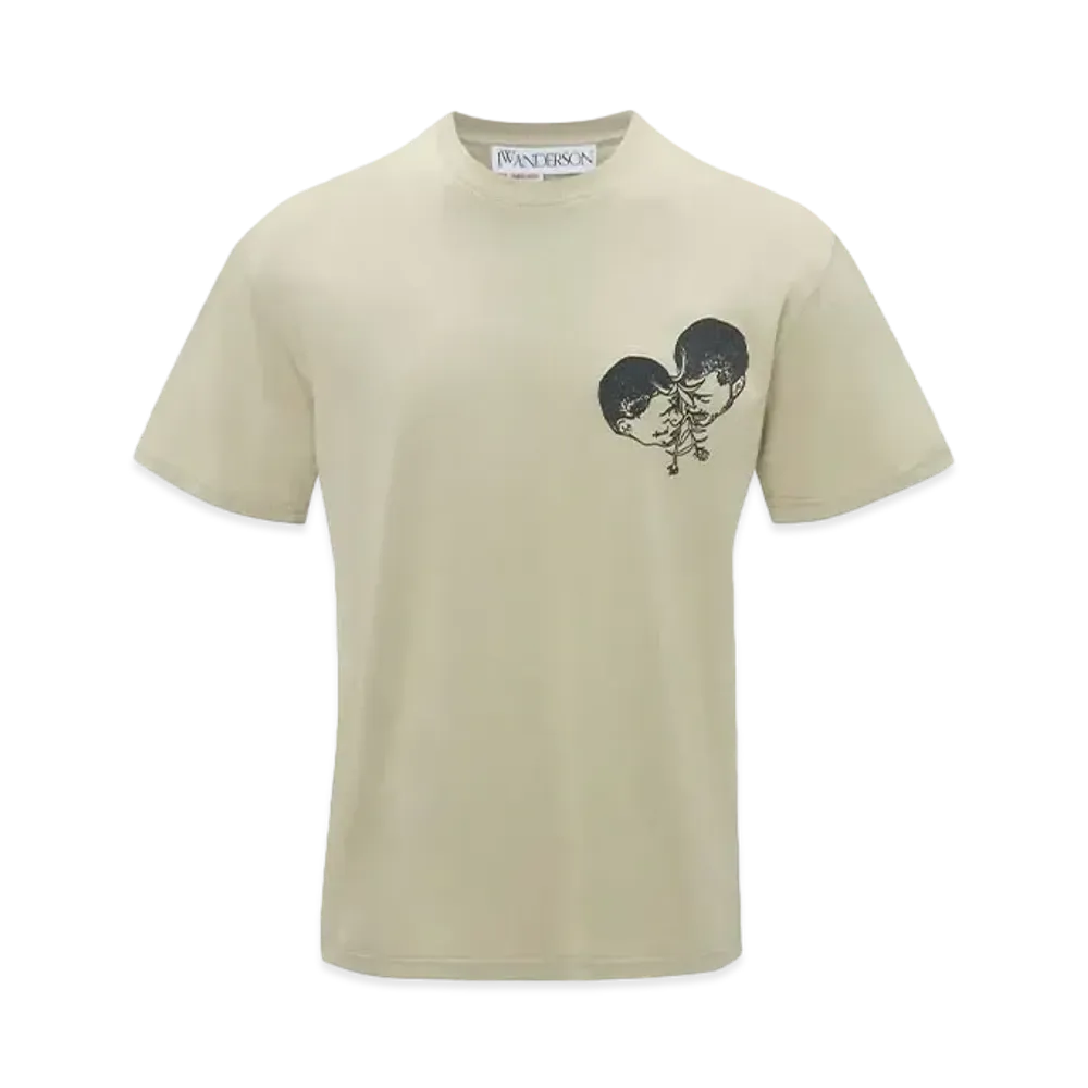 JW ANDERSON Embroidered T-Shirt - Pol Anglada Artwork "Beige"