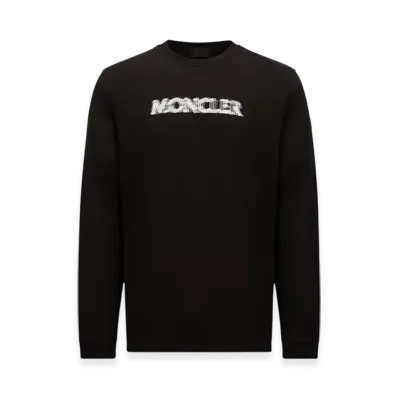 MONCLER Blurred Logo Long Sleeve T-Shirt "Black"