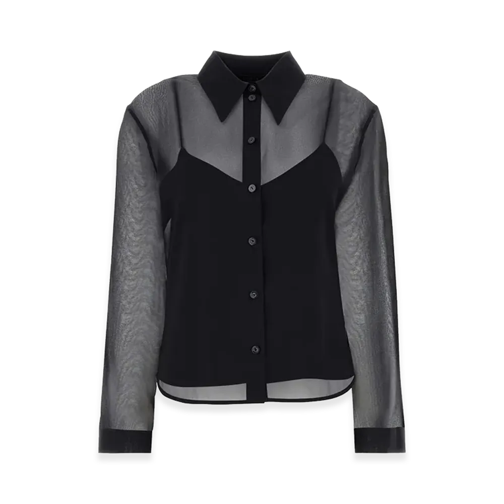 GUCCI Women's Chiffon Shirt "Black"